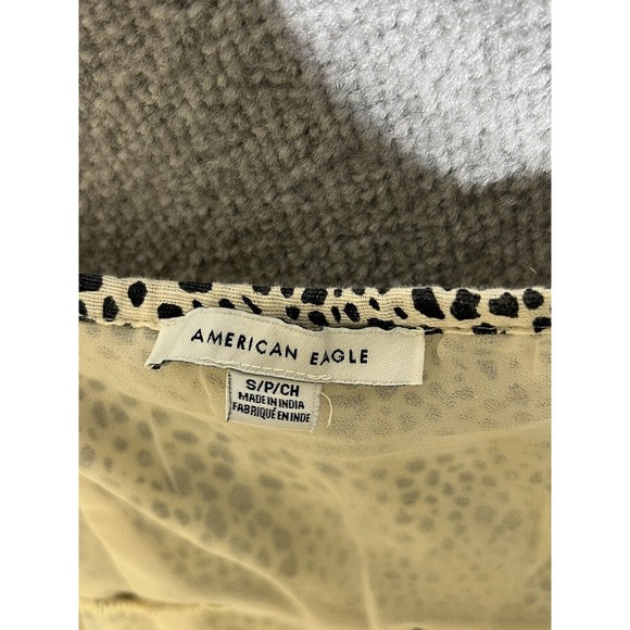 American Eagle Animal Print Linen‎ Cotton Mini Dress Womens Sz Small Square Neck - Picture 3 of 16